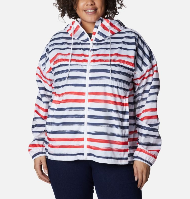 Women\'s Columbia Flash Challenger Novelty Windbreaker Jackets Stripe | Plus Size CA-UC501